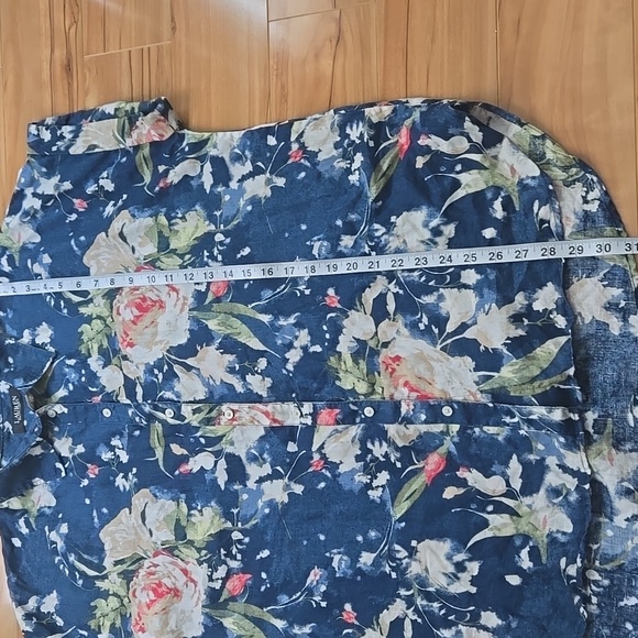 Lauren Ralph Lauren Relaxed Fit Floral Buttom Up Short-Sleeve Shirt Size XL - Picture 12 of 13